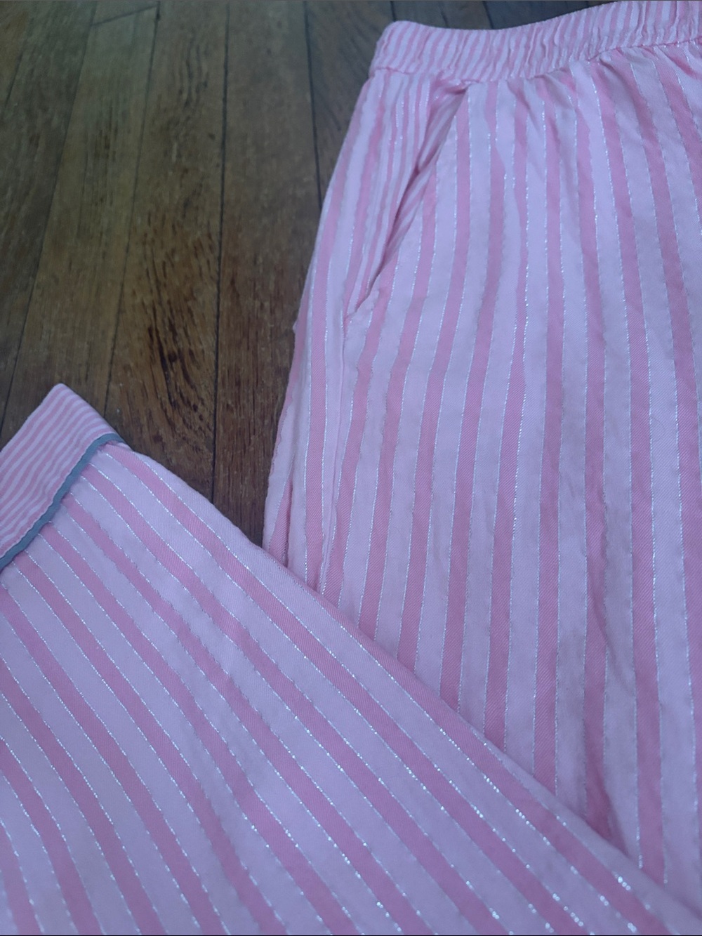 Victoria's Secret Pink and Silver Striped Lounge Pants - Picture 8 of 8